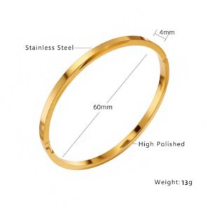 4mm 60mm Gold Stainless Steel Bangle Wholesale
