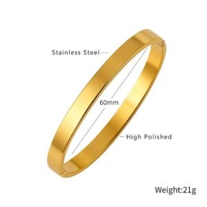 6mm Gold Stainless Steel Bangle Wholesale