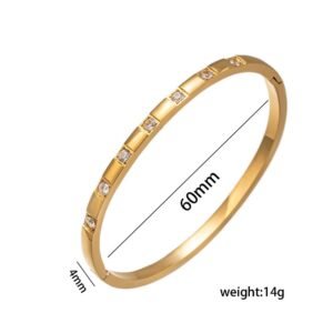 4mm Stainless Steel CZ Bamboo Bangle Wholesale