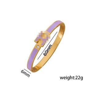 6mm 60mm Stainless Steel CZ Bangle Wholesale