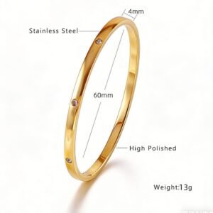 4mm Stainless Steel CZ Shell Bangle Wholesale