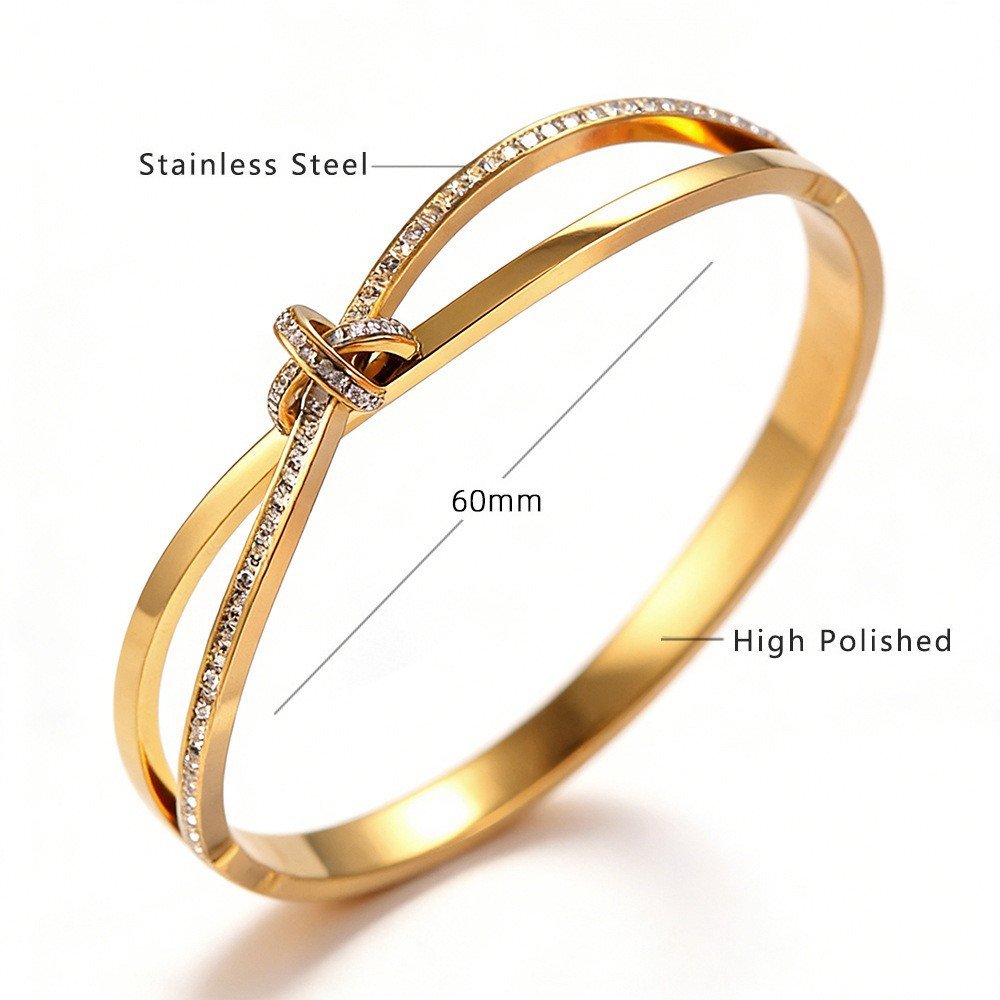 DUOMI Jewelry gold stainless steel cz bracelet