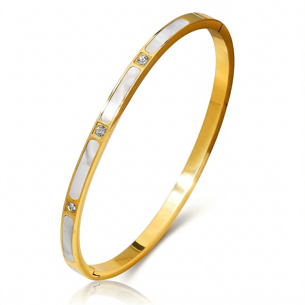 DUOMI Jewelry gold stainless steel cz bracelet