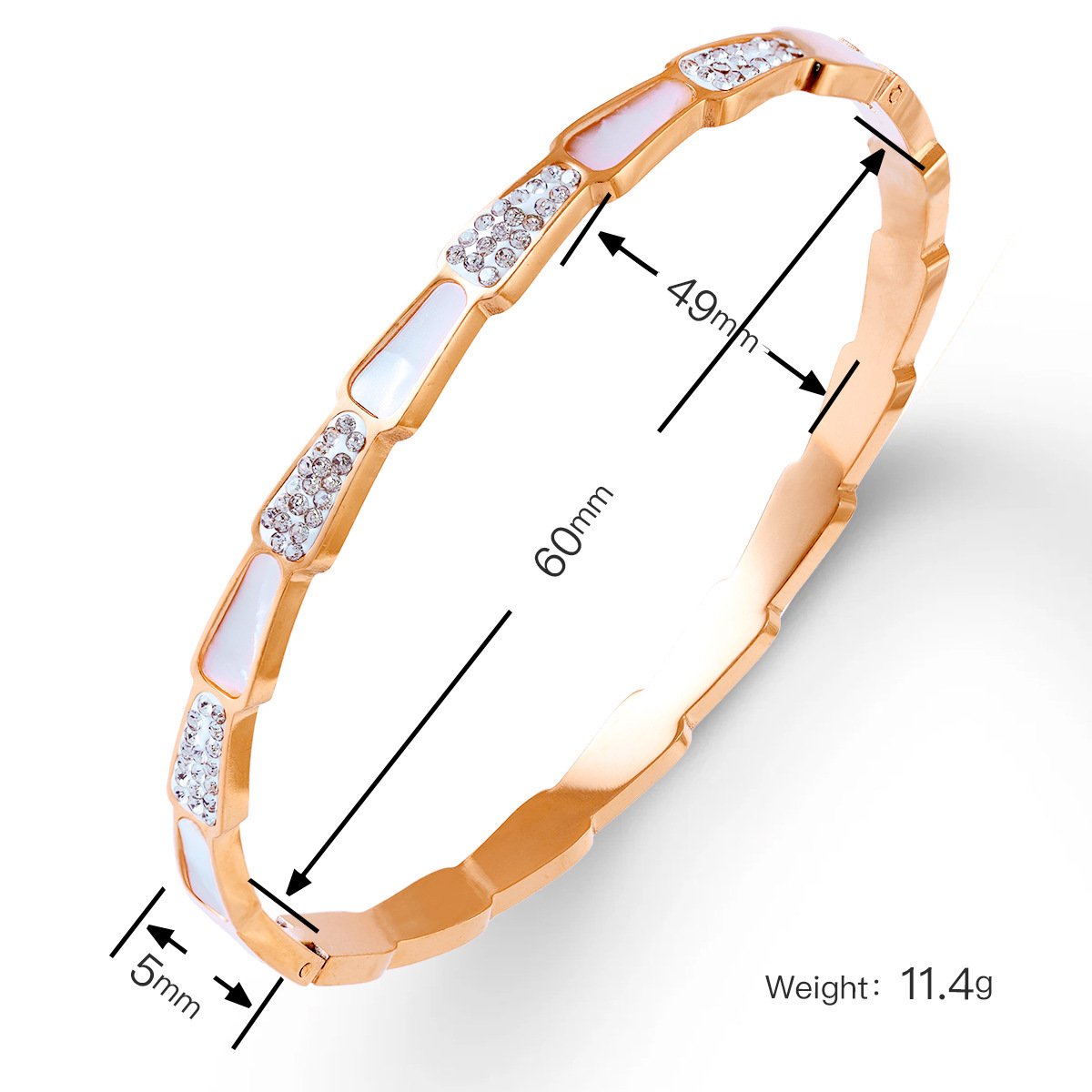 DUOMI Jewelry gold stainless steel snake chain cz bracelet
