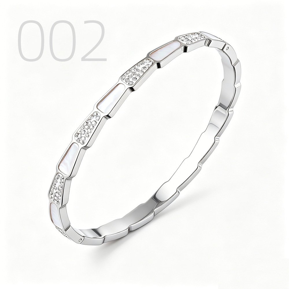 DUOMI Jewelry waterproof stainless steel snake chain cz bracelet