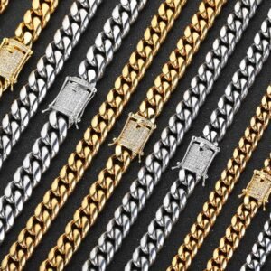Wholesale Stainless Steel CZ Cuban Chain Hip Hop Bracelet - DMB0082