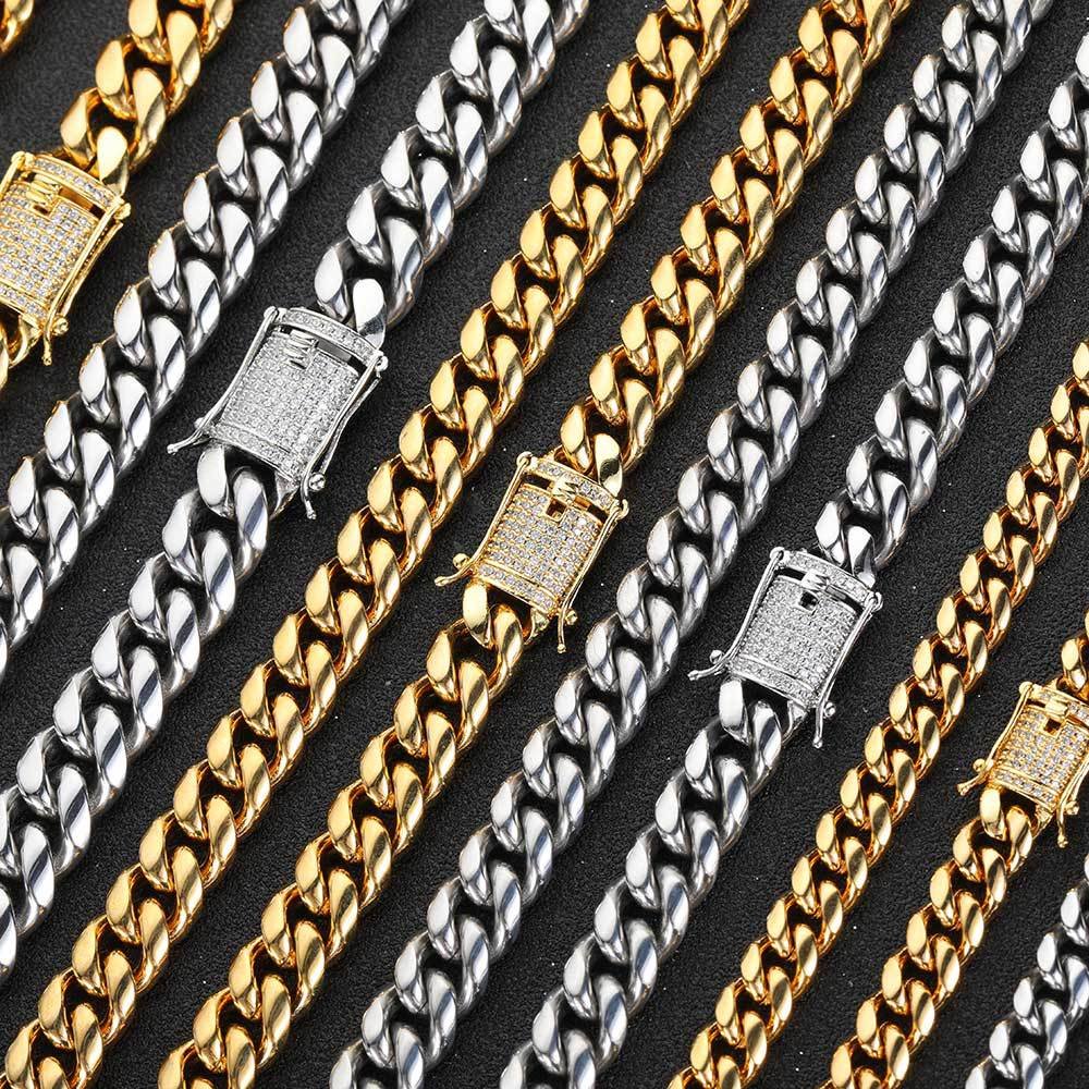 Wholesale Stainless Steel CZ Cuban Chain Hip Hop Bracelet - DMB0082