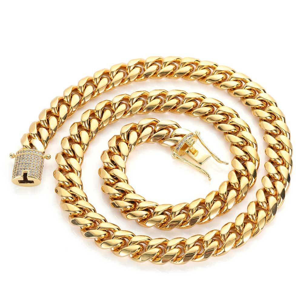 Wholesale Stainless Steel CZ Cuban Chain Hip Hop Bracelet - DMB0082