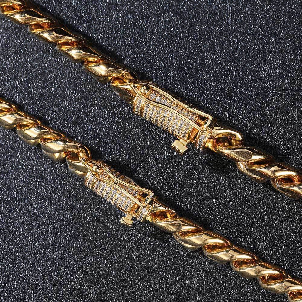 Wholesale Stainless Steel CZ Cuban Chain Hip Hop Bracelet - DMB0082