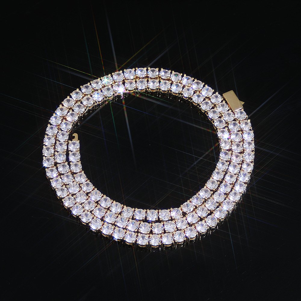 Wholesale CZ Tennis Chain Hip Hop Necklace - DMC0044