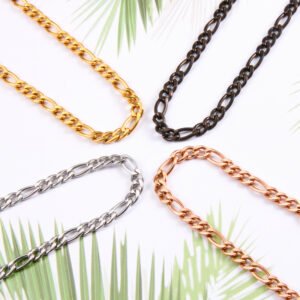 DUOMI Jewelry stainless steel figaro chain necklace
