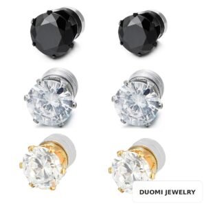 Wholesale Stainless Steel CZ Earrings - DME0003