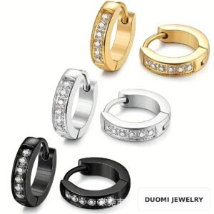 Wholesale Stainless Steel CZ Earrings - DME0006