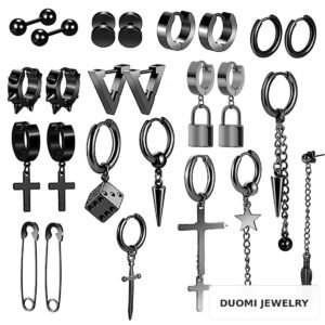 Wholesale Stainless Steel Hip Hop Earrings - DME0025