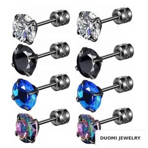 Wholesale Stainless Steel CZ Earrings - DME0030