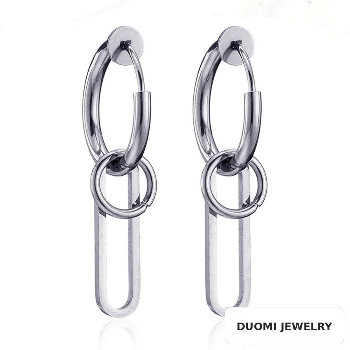 Wholesale Stainless Steel Hip Hop Earrings - DME0096