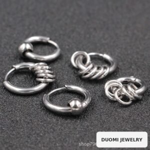 Wholesale Stainless Steel Hip Hop Earrings - DME0137