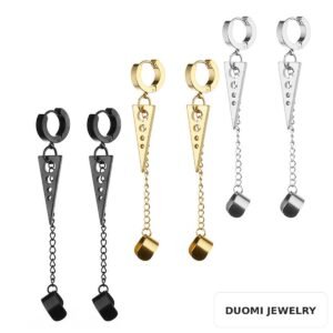Wholesale Stainless Steel Hip Hop Earrings - DME0184