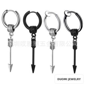 Wholesale Stainless Steel Hip Hop Earrings - DME0200