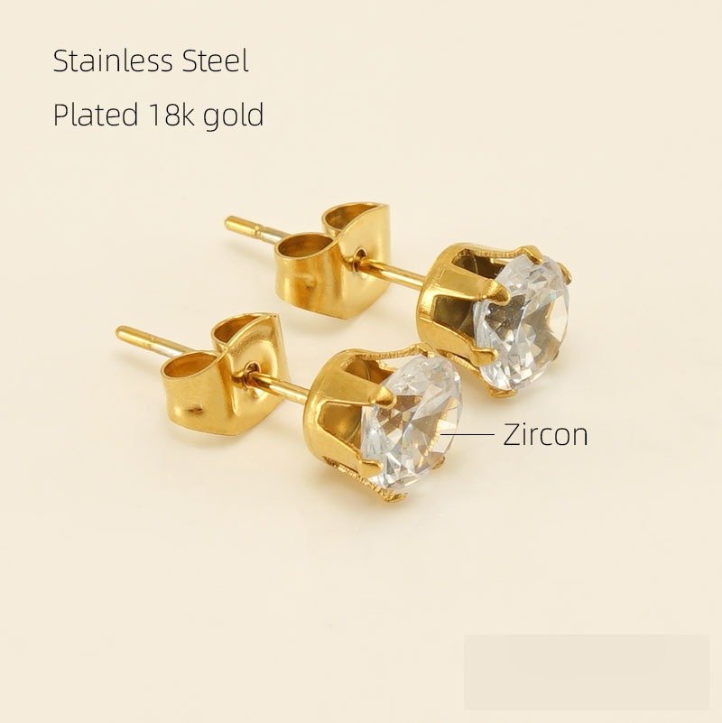 DUOMI Jewelry waterproof stainless steel cz earrings