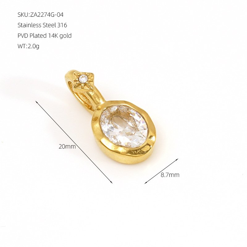 DUOMI Jewelry waterproof stainless steel cz pendant