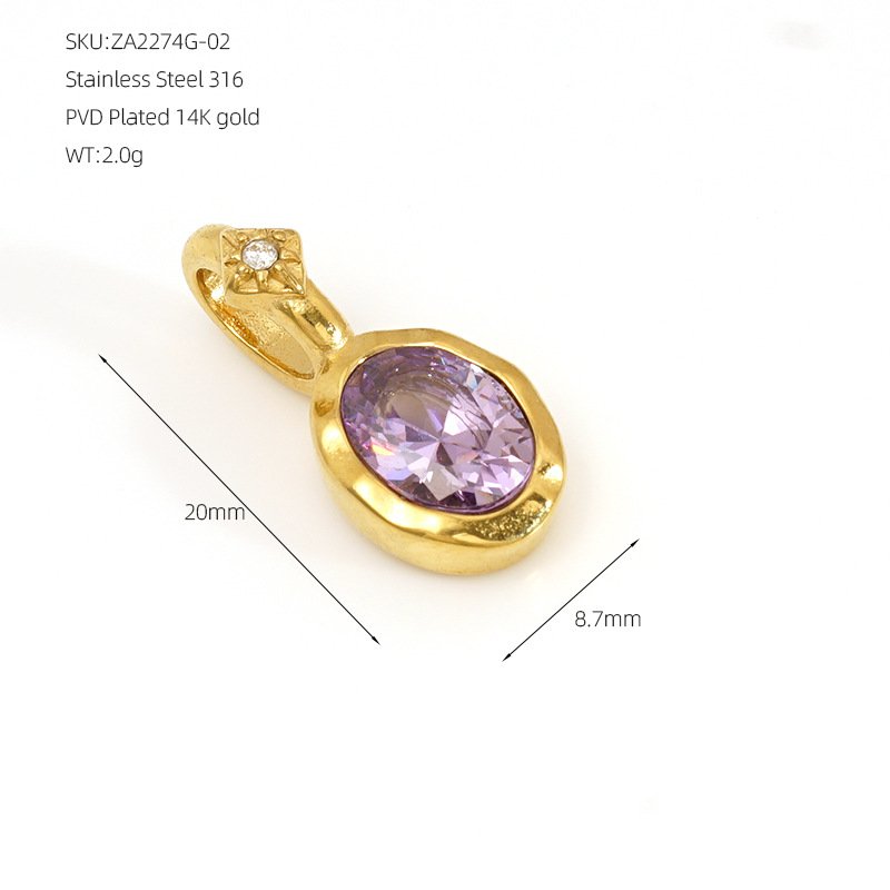 DUOMI Jewelry waterproof stainless steel cz pendant