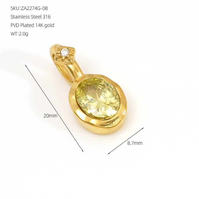 DUOMI Jewelry waterproof stainless steel cz pendant