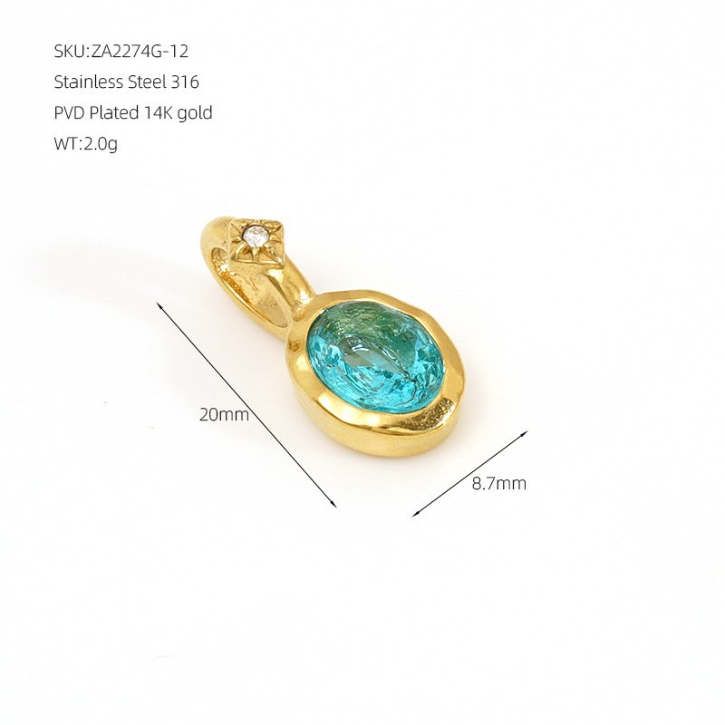 DUOMI Jewelry waterproof stainless steel cz pendant