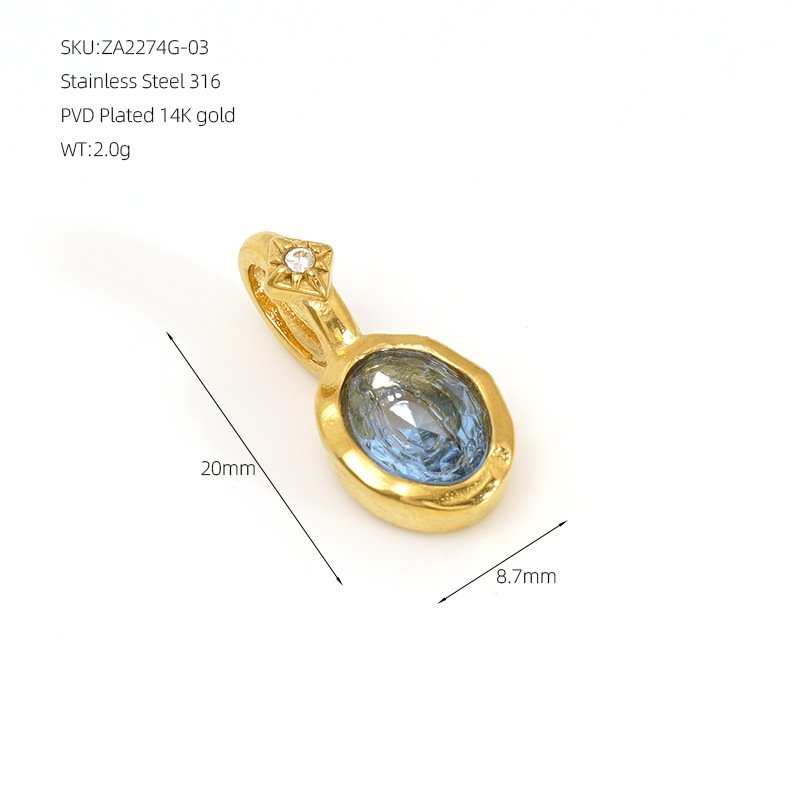 DUOMI Jewelry waterproof stainless steel cz pendant