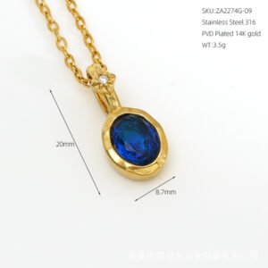 DUOMI Jewelry waterproof stainless steel cz necklace