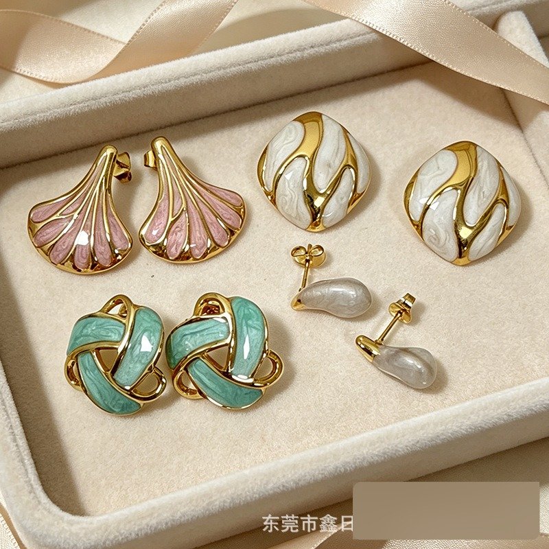 DUOMI Jewelry gold stainless steel earrings