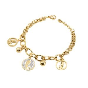 DUOMI Jewelry waterproof stainless steel cz bracelet