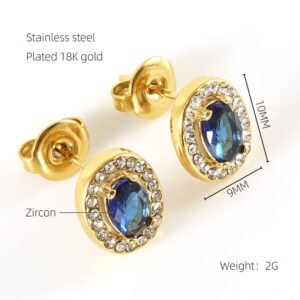 DUOMI Jewelry waterproof stainless steel cz earrings