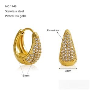 DUOMI Jewelry waterproof stainless steel cz earrings