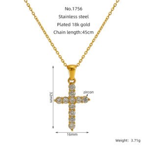 DUOMI Jewelry waterproof stainless steel cz necklace