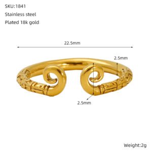 DUOMI Jewelry gold stainless steel ring