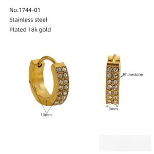 DUOMI Jewelry waterproof stainless steel cz earrings