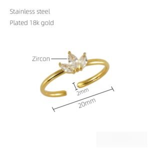 DUOMI Jewelry waterproof stainless steel cz ring