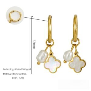 DUOMI Jewelry gold stainless steel earrings