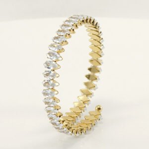 DUOMI Jewelry waterproof stainless steel cz bracelet