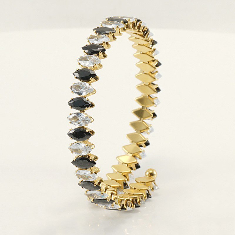 DUOMI Jewelry waterproof stainless steel cz bracelet