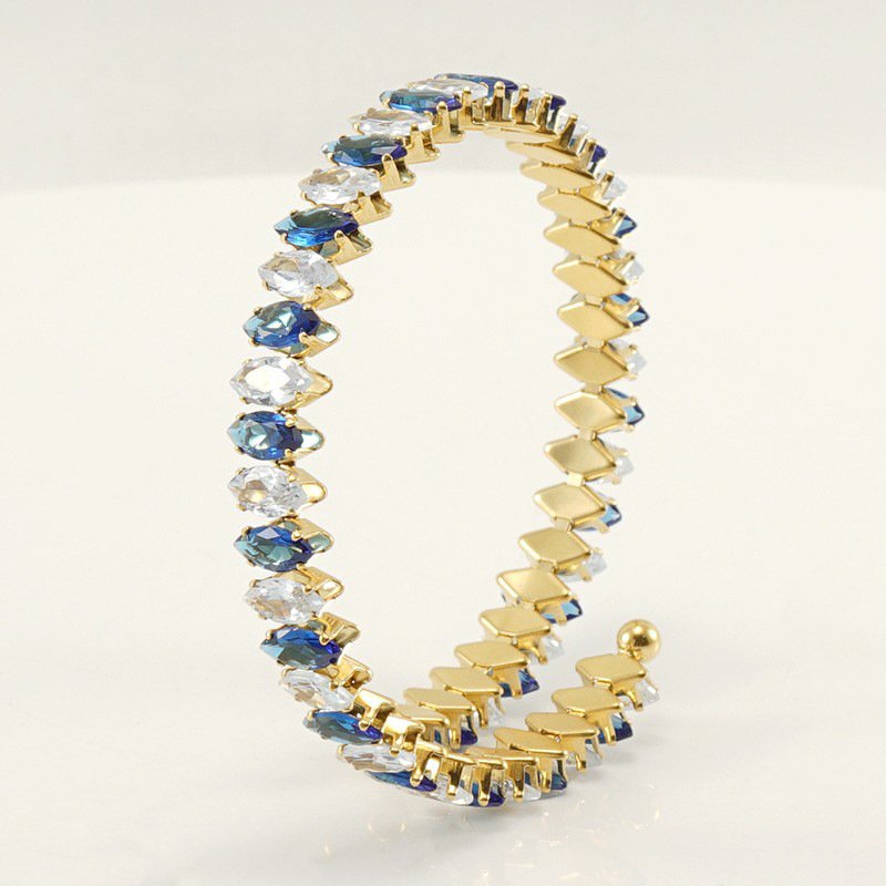 DUOMI Jewelry waterproof stainless steel cz bracelet