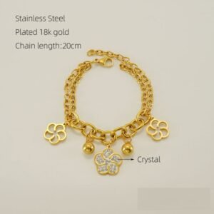 DUOMI Jewelry gold stainless steel cz bracelet