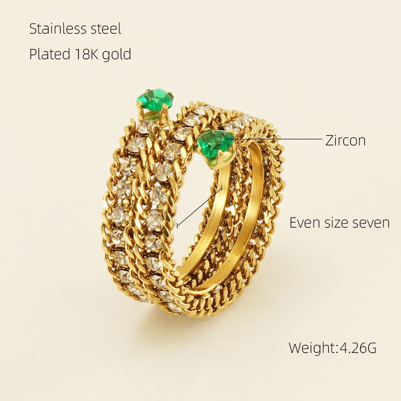 DUOMI Jewelry waterproof stainless steel cz ring