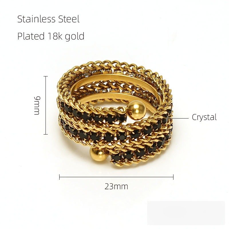 DUOMI Jewelry waterproof stainless steel cz ring