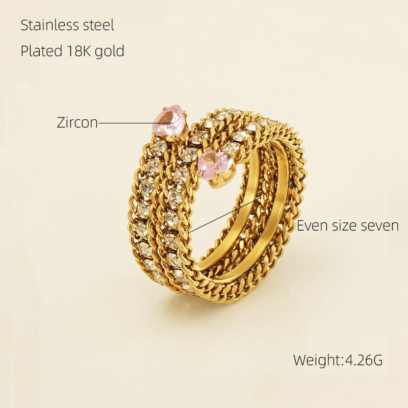 DUOMI Jewelry waterproof stainless steel cz ring