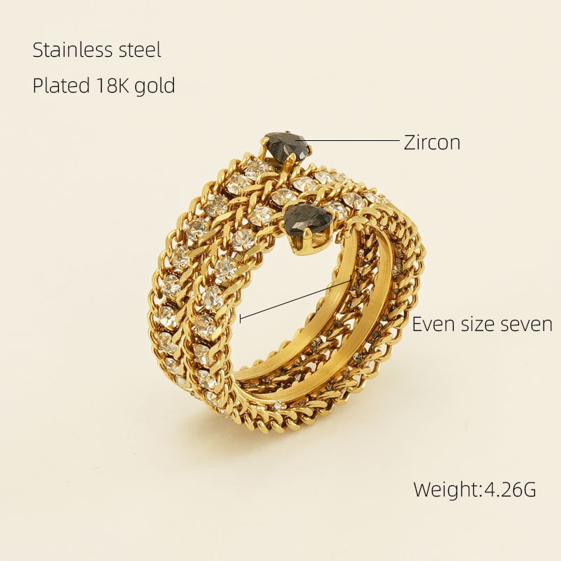 DUOMI Jewelry waterproof stainless steel cz ring