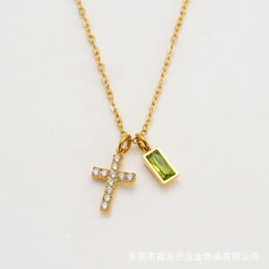 DUOMI Jewelry waterproof stainless steel cz necklace