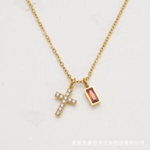 DUOMI Jewelry waterproof stainless steel cz necklace
