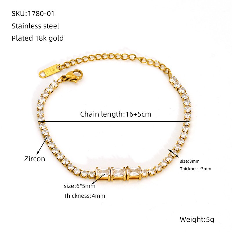 DUOMI Jewelry waterproof stainless steel cz bracelet